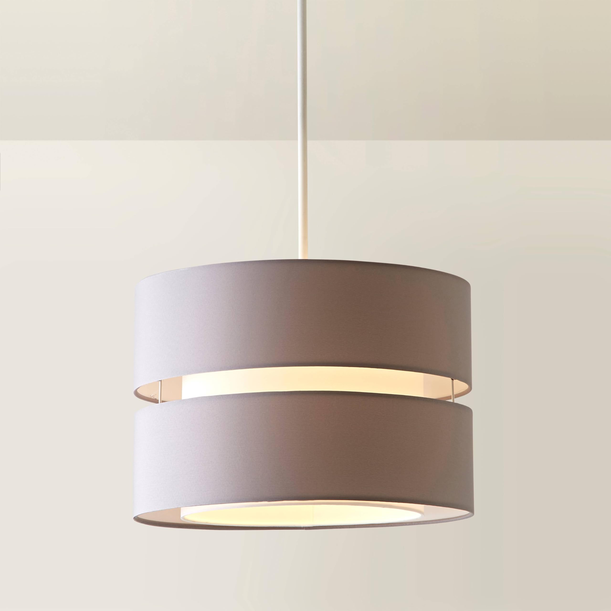 Minisun Grey/White | Modern Large 2 Tier And Ceiling Light Shade | Pendant Lights, Home Décor & Improvement Essential | 35Cm Shade Width
