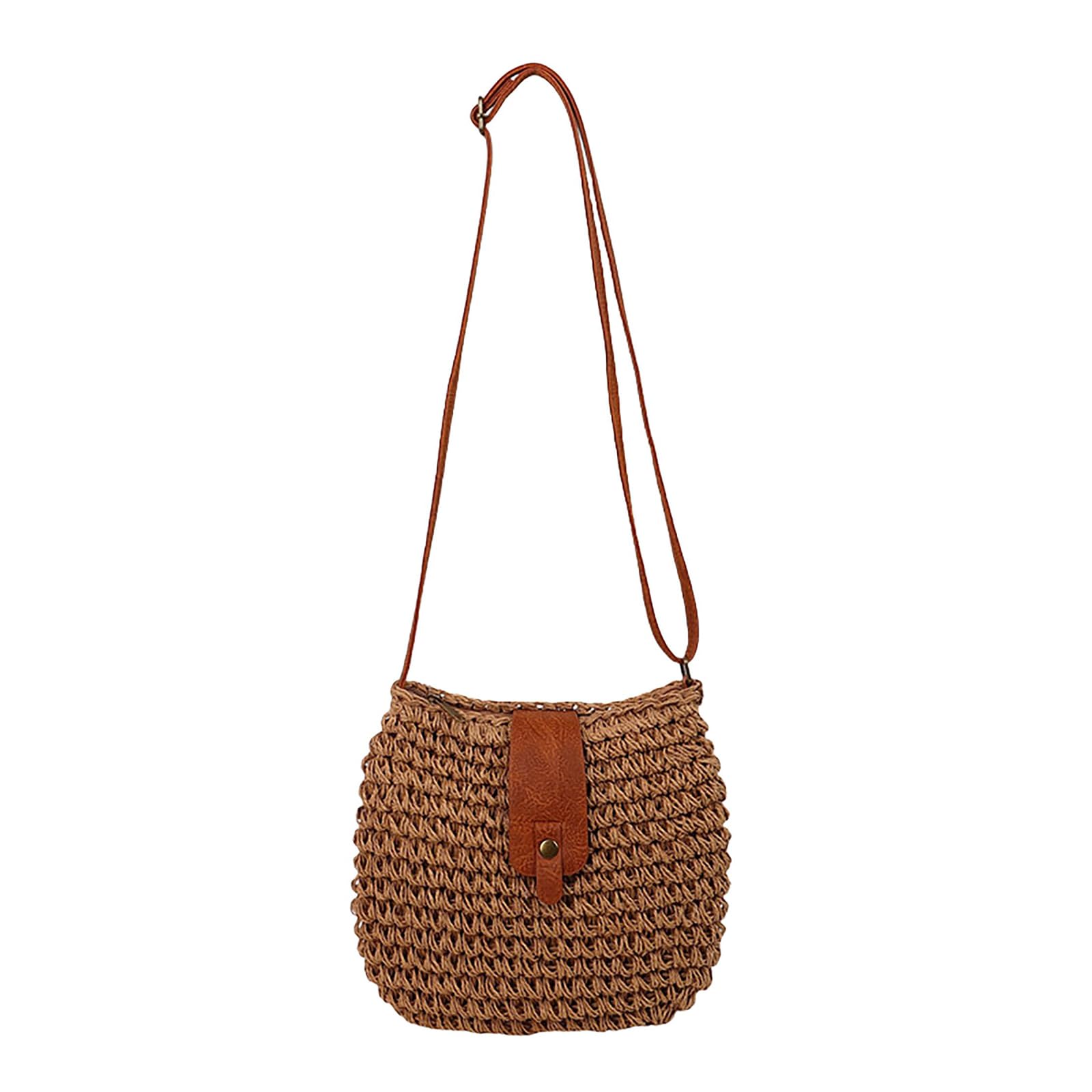 Straw Bag for Women Small Woven Beach Bag Summer Vacation Straw Purse Handbag-image-38