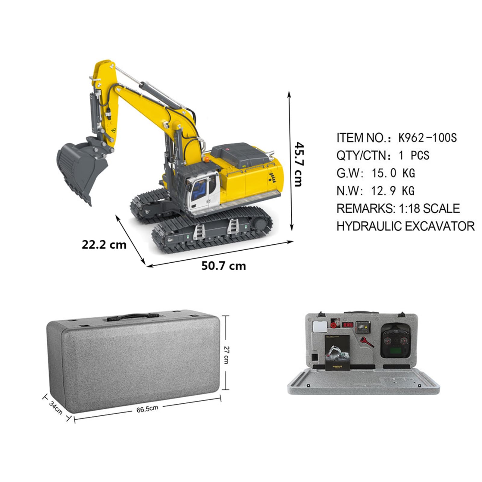 Amazon.co.jp: ラジコン ショベルカー 1/18 スケール 2.4GHz 全合金