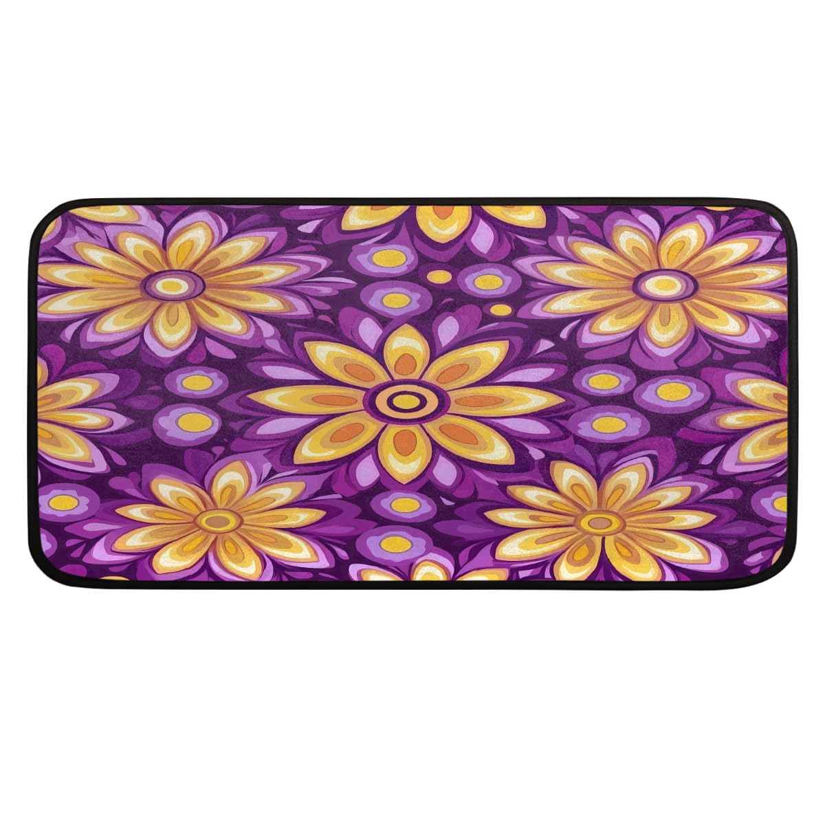 Tapis de cuisine antidérapant floral pour embellir l'évier