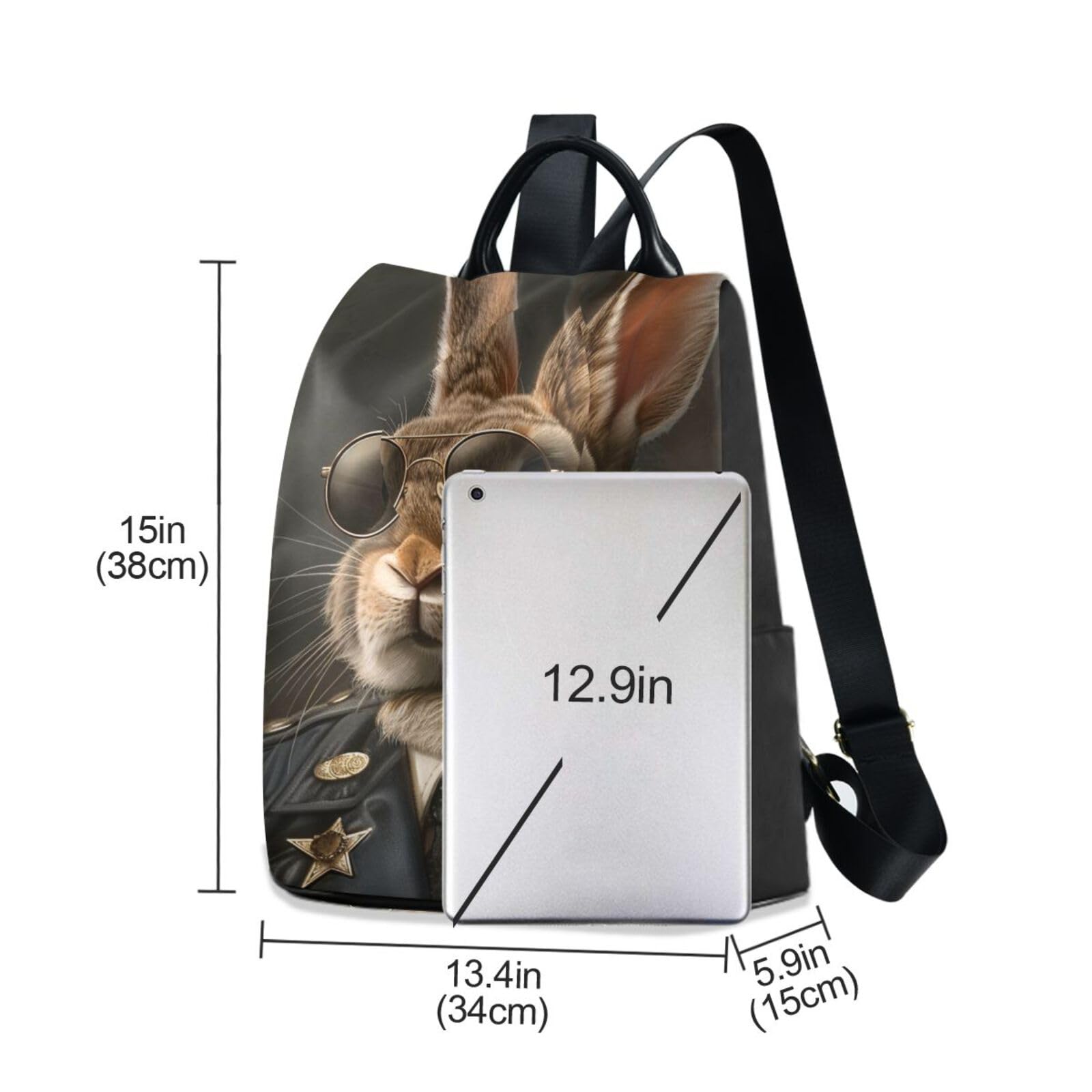 Ouhene Bunny Backpack Purse for Women Anti Theft Fashion Back Pack Shoulder Bag