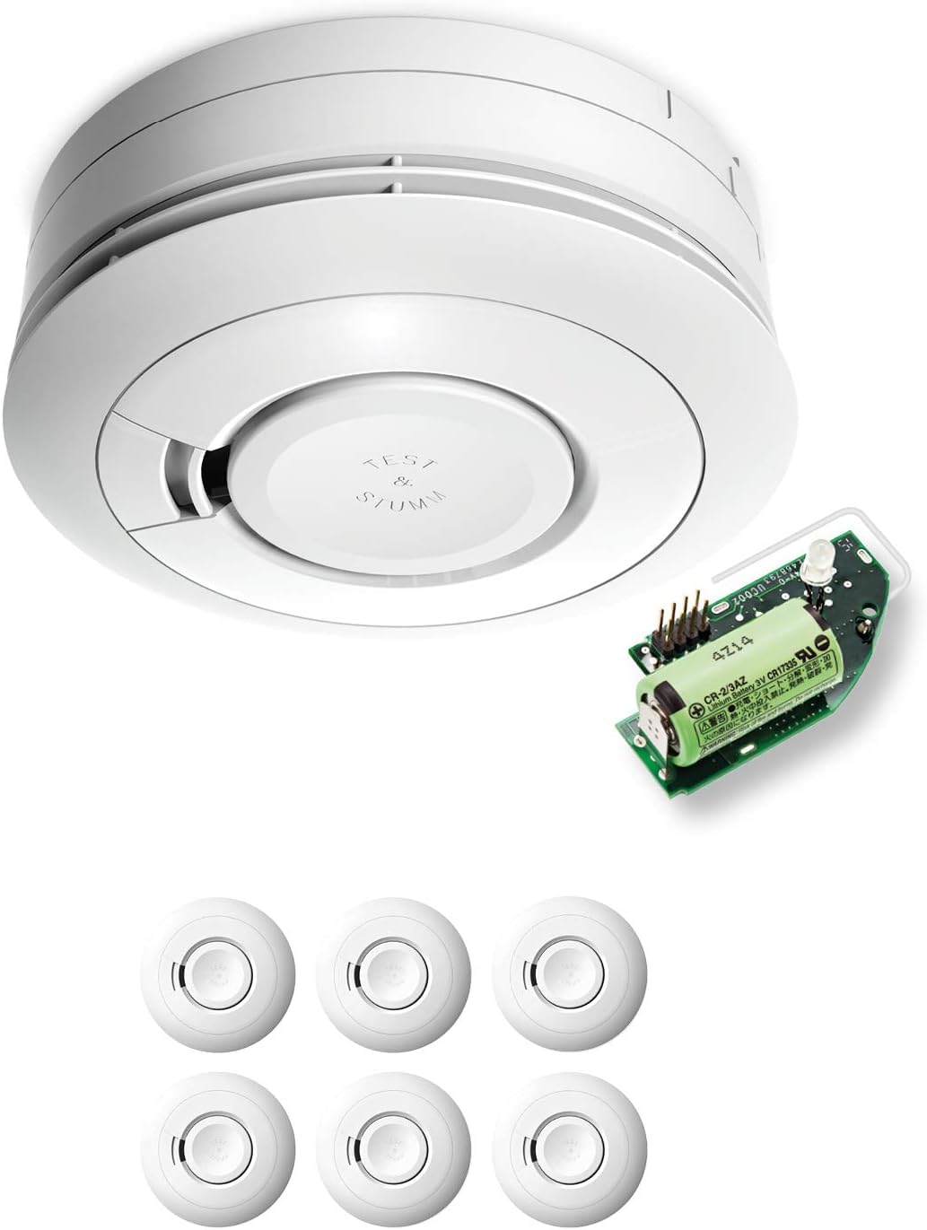 Ei Electronics Ei630 W czujnik ciepła z czujnikiem temperatury (58 °C), biały & Ei Electronics Ei650RF radiowy czujnik dymu, zestaw z bezprzewodowym czujnikiem dymu i modułem radiowym