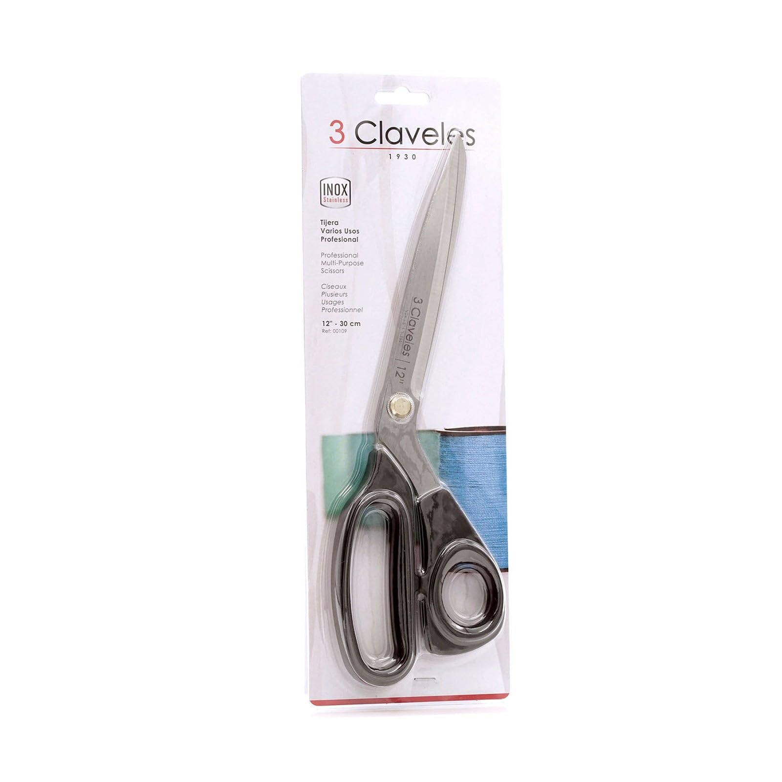 3 CLAVELES 109 - Ciseaux à usages Multiples, Professionnels, INOX, 30,48 cm