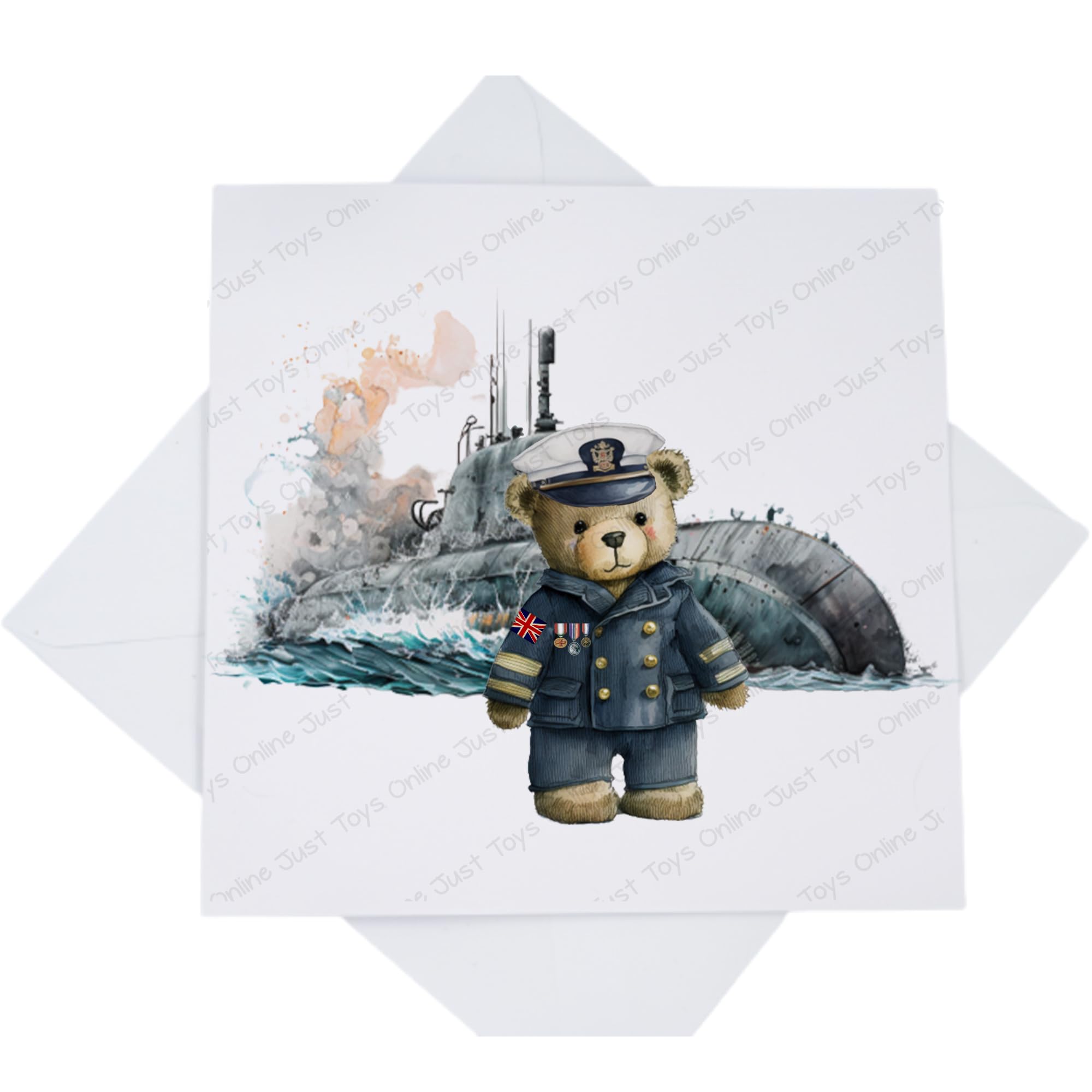 Submarine Royal Navy Card, Blank for Any Occasion - Promotion New Job Birthday Retirement Card