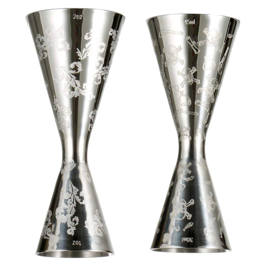 Lot de 3 doseur à cocktail en acier inoxydable pour barman Argenté 30 ml à 45 ml