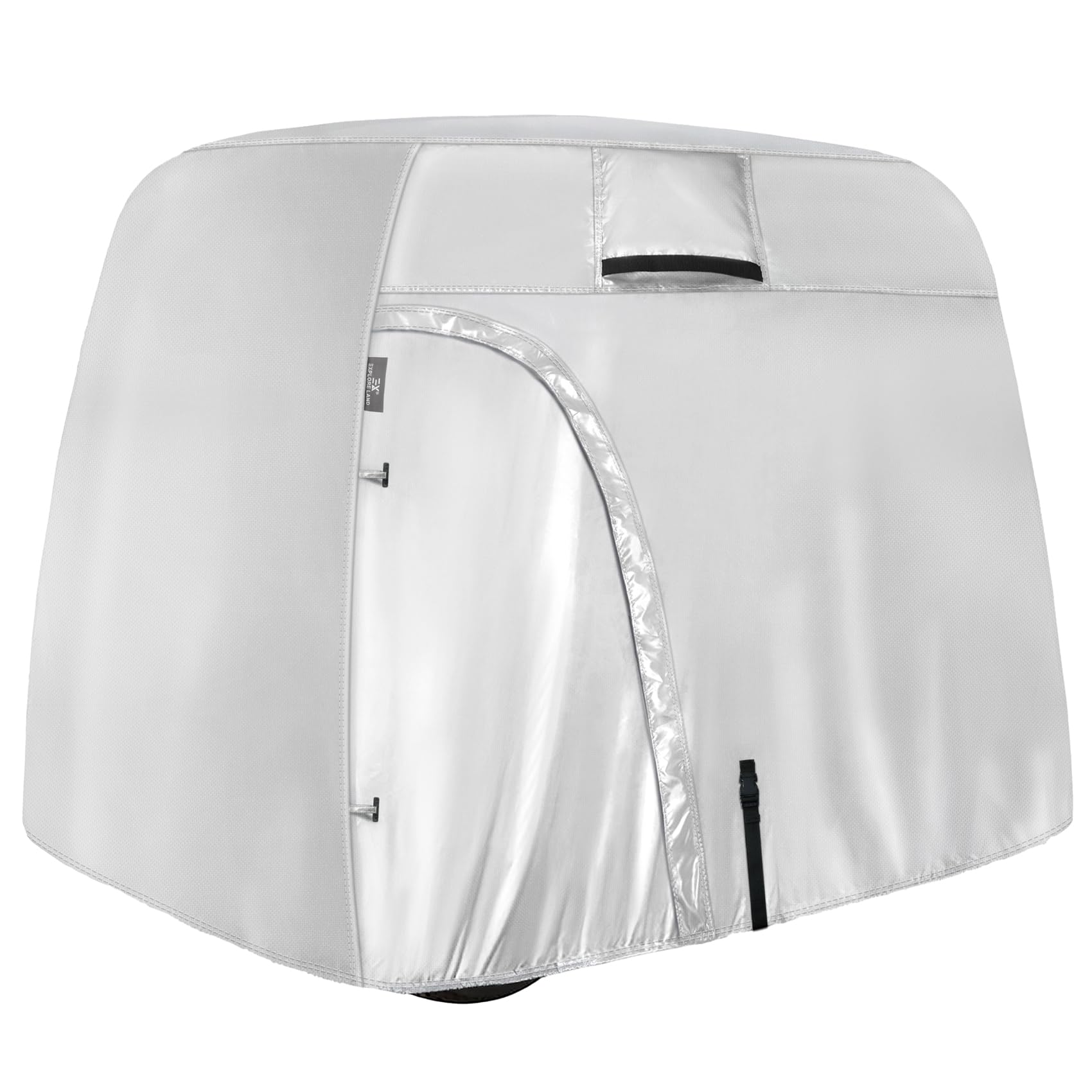 Explore Land 600D Waterproof Golf Cart Cover Universal Fits for Most Brand 4 Passenger Golf Cart (Silver, Fit for 4 Passenger Cart)