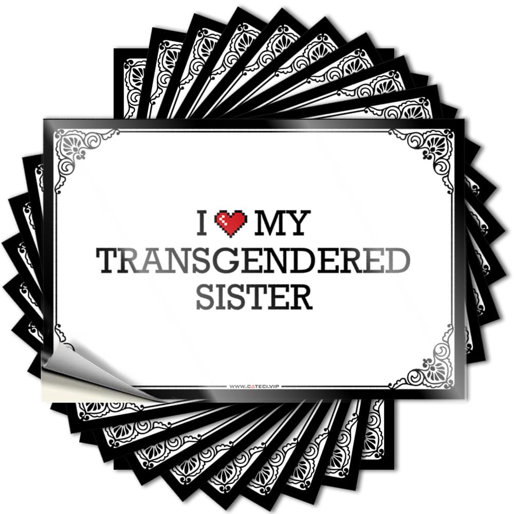 I Love My Transgendered Sister New Tattoos | Farmhouse Waterproof Vinyl Cover Narrow Removable Decal Peel Stick(6X9CM)