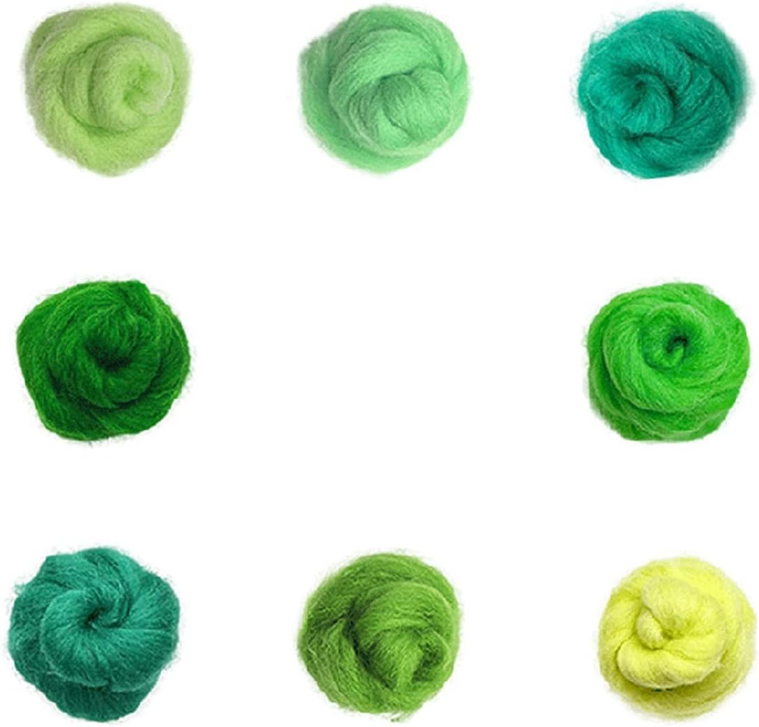 Decoendiy 10 Colors Wool Roving, 100g Needle Felting Wool, Wool Yarn Felt Hand Spinning DIY Craft Materials, 10g/Color (red Series)