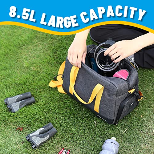 West Biking Bike Trunk Bag - 8.5L Bicycle Storage Pannier Saddle Bag, 3 In 1 Rear Seat Bag Cycling Travel Luggage Panniers With Shoulder Handbag Straps Back Cargo Carrier Pouch Rain Cover #TOP1