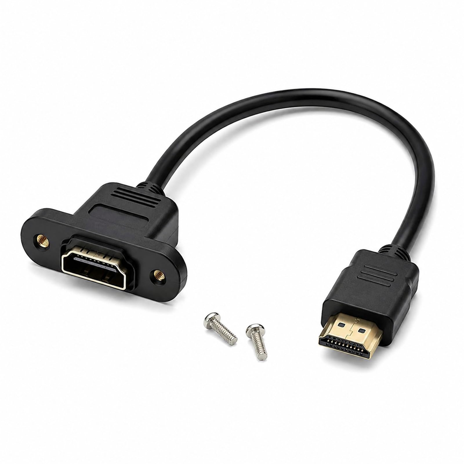 MejaRizon Verlängerungskabel, HDMI Stecker zu HDMI Eingang Panel Mount Adapter Kabel Verlängerungskabel, 4K Kabel auf Weibliche High Speed, für Blu Ray Player, Xbox360, 30cm