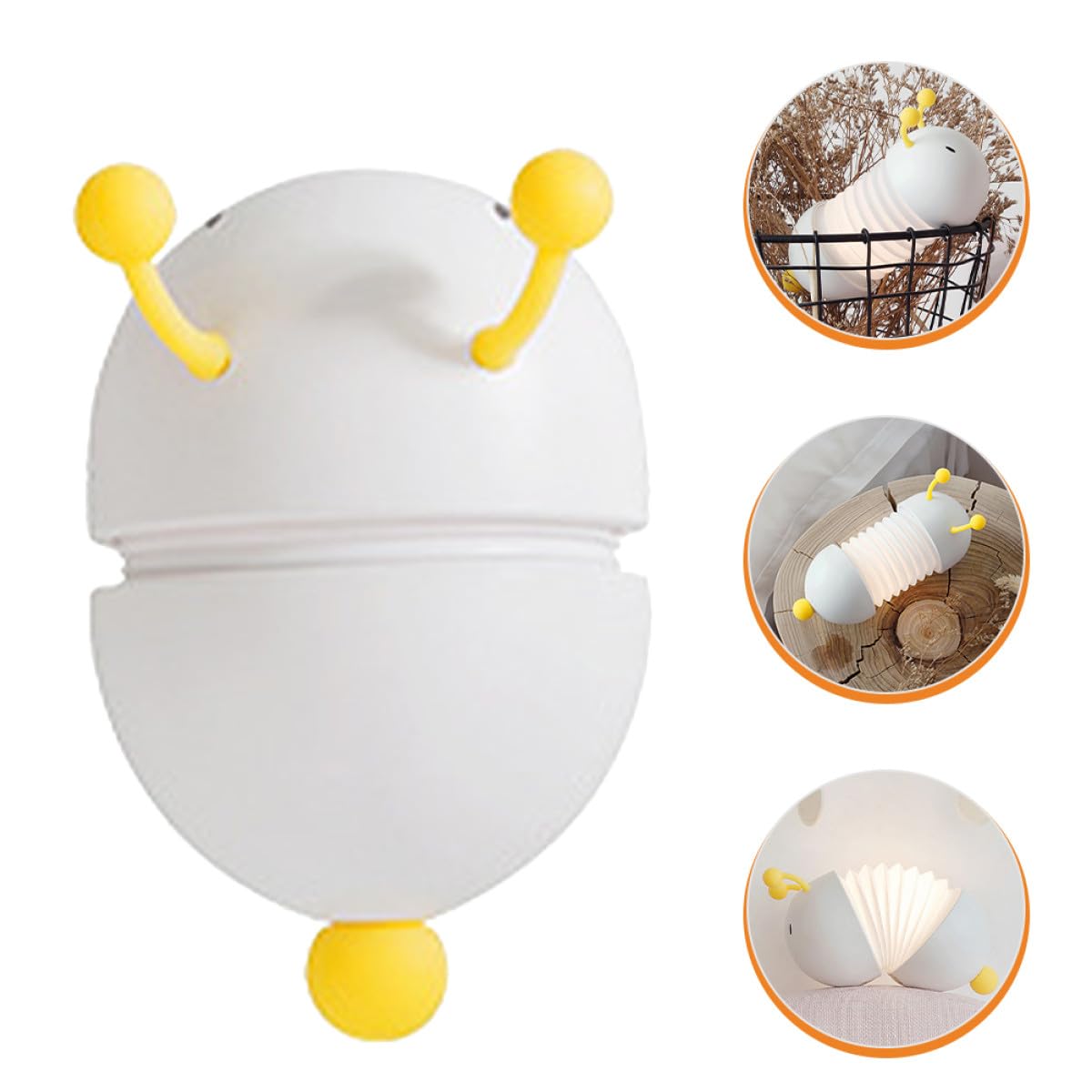 NOLITOY Lámpara de Noche Plegable para Dormitorio Infantil Luz LED y Puerto USB para Escritorio