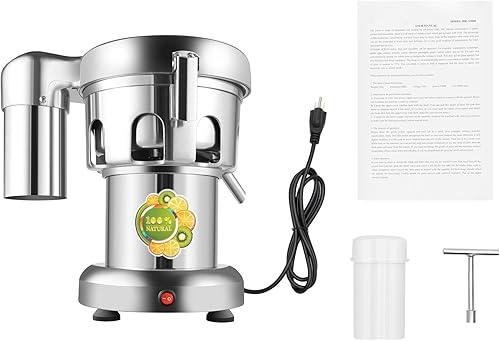 Miniatura 6 de Extractor de jugo, 370 W 110 V, máquina exprimidora eléctrica comercial de frutas y verduras, extractor de jugo centrífugo de acero inoxidable con