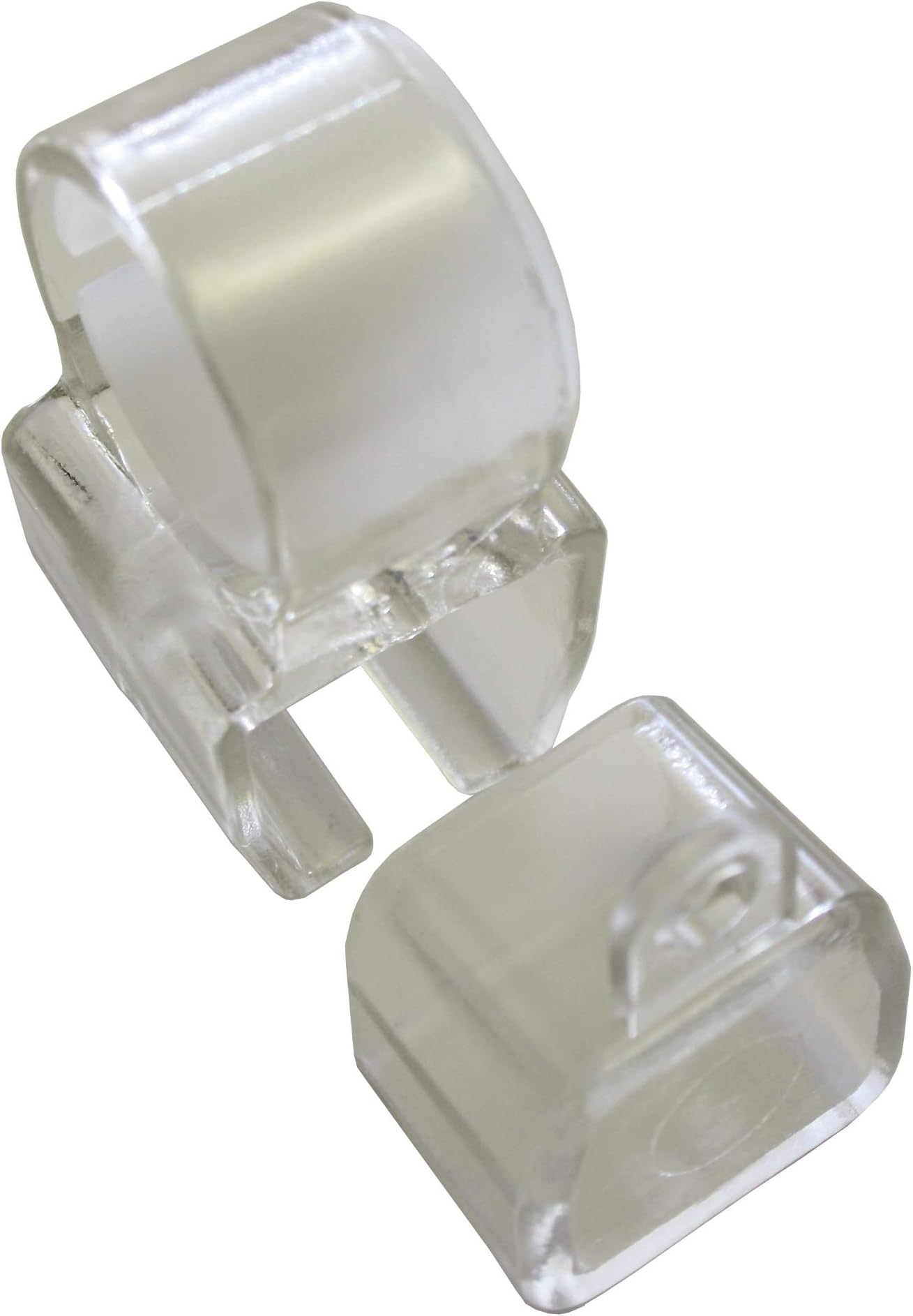 GardiniaHolder With End Caps For U-Shaped Sliding Curtain Rails, 2-Pack, Plastic, Transparent