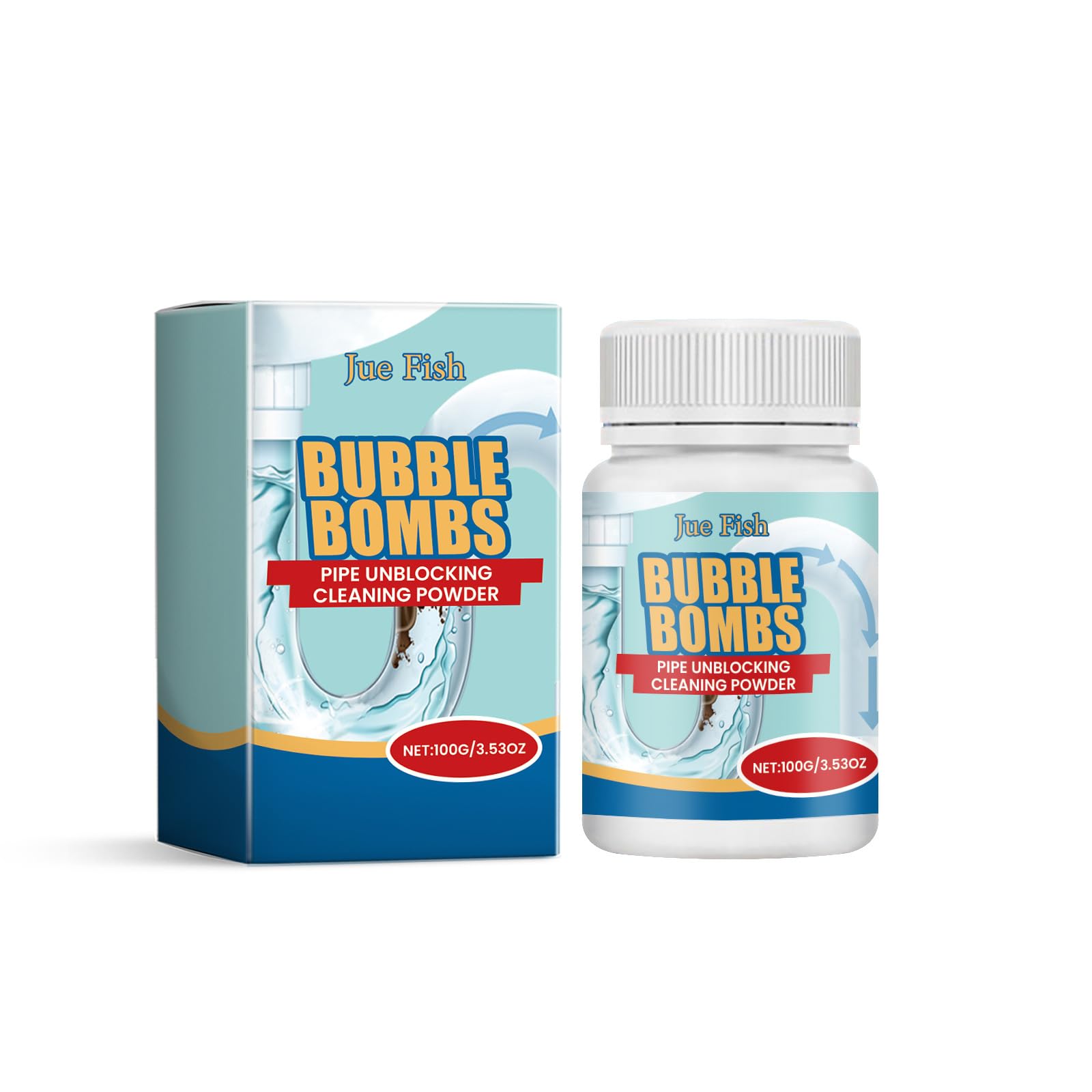 KASTWAVE Pipe Dredge, Powerful Sink and Drain Cleaner Powder, Super Clog Remover, Fast Foaming Drain Cleaner for Kitchen Toilet Pipeline Quick Cleaning Tool