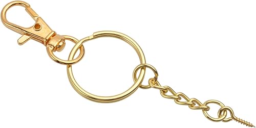 Miniatura 6 de Broches de pinza de langosta y llaveros con juego de cadena, 25 cierres giratorios con gancho a presión y 25 llaveros con cadena y pasadores de ojo