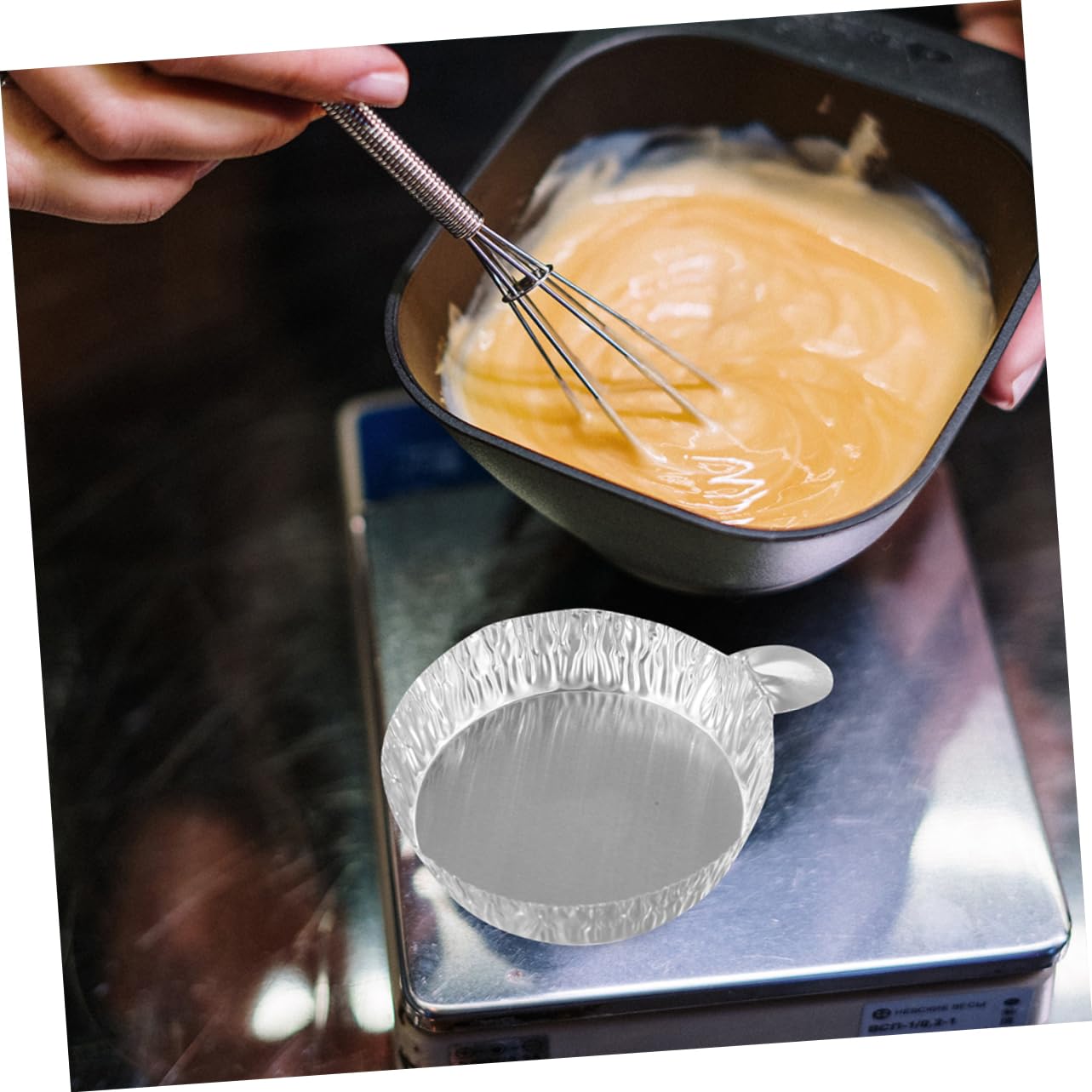Zerodeko 250pcs Aluminum Foil Weighing Trays Lightweight High Resistant Weighing Pans for Dry Powder and Liquid Measurement for Labs and Home Use