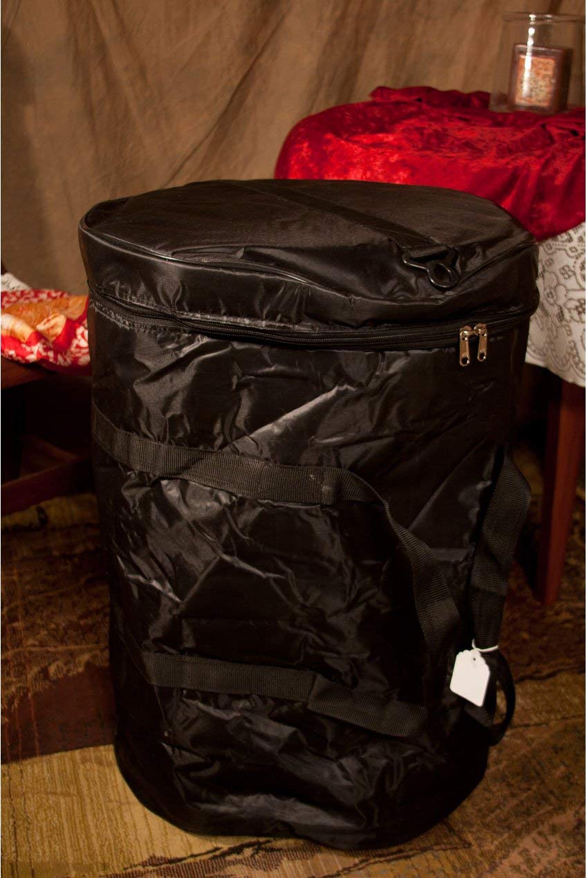 Modfash Blemished Punjabi Bhangra Dhol Natural Color with Synthetic and Goatskin Heads, neem and Sheesham Wood with Free Carry Case