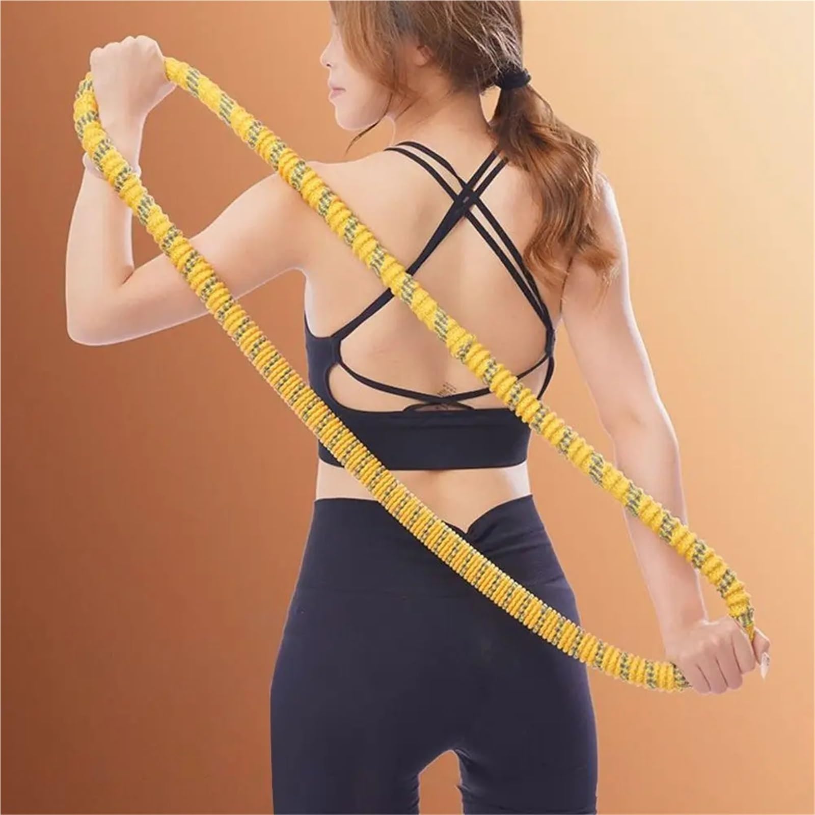 Hula Hoop Tubo de Resorte Plegable, Círculo de Yoga, no Tejido, aro de Fitness, Entrenador de Cintura silencioso, Unisex