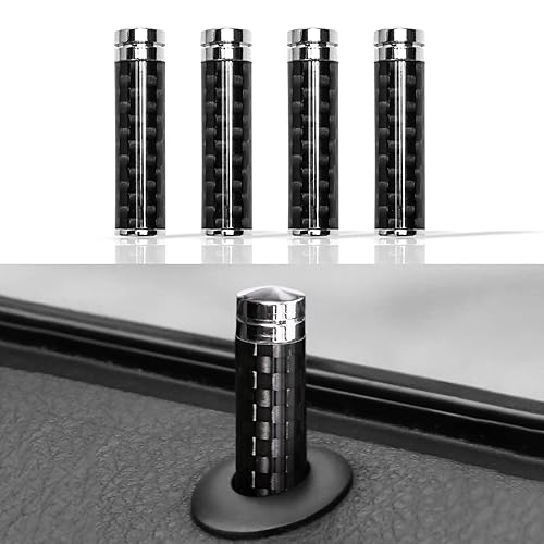 Juego de 4 piezas universal para cerradura de puerta de fibra de carbono accesorios interiores para automóvil camioneta pasador de puerta perno de