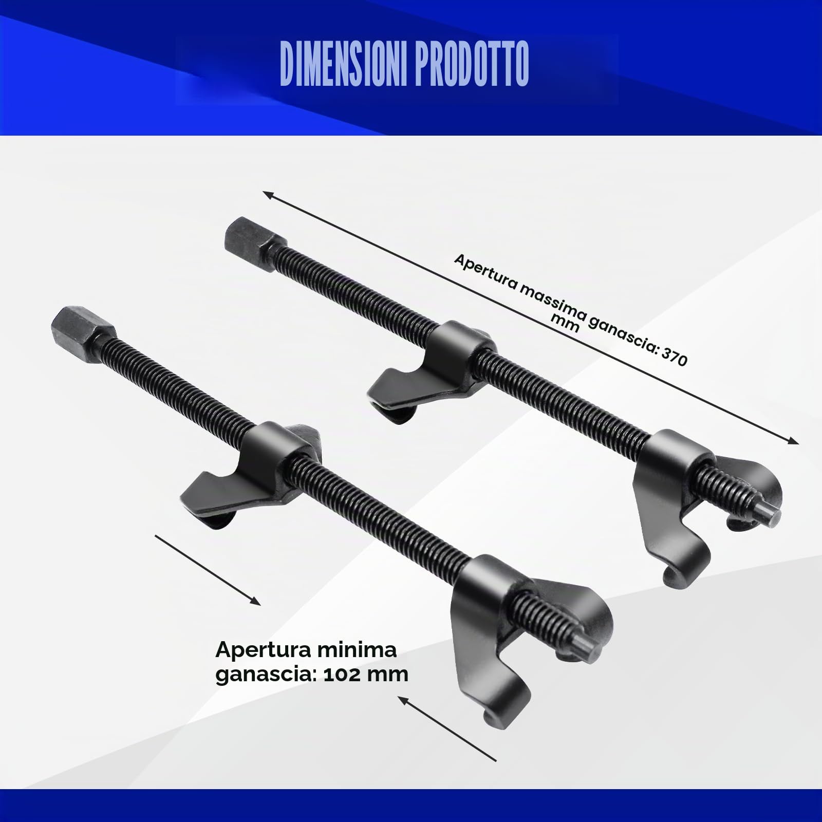 CCLIFE 2 Pezzi Professionale Compressore Molla Ammortizzatori per Auto Strumenti di Estrattore Molle Ammortizzatore, 370mm