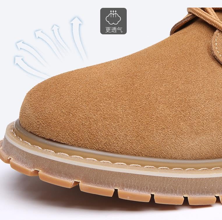 Men's Suede Lace Up Dress Oxford Shoes Hand Stitched Comfortable Non-Slip Work Shoes Fashion Round Toe Casual Business Dress Shoes2