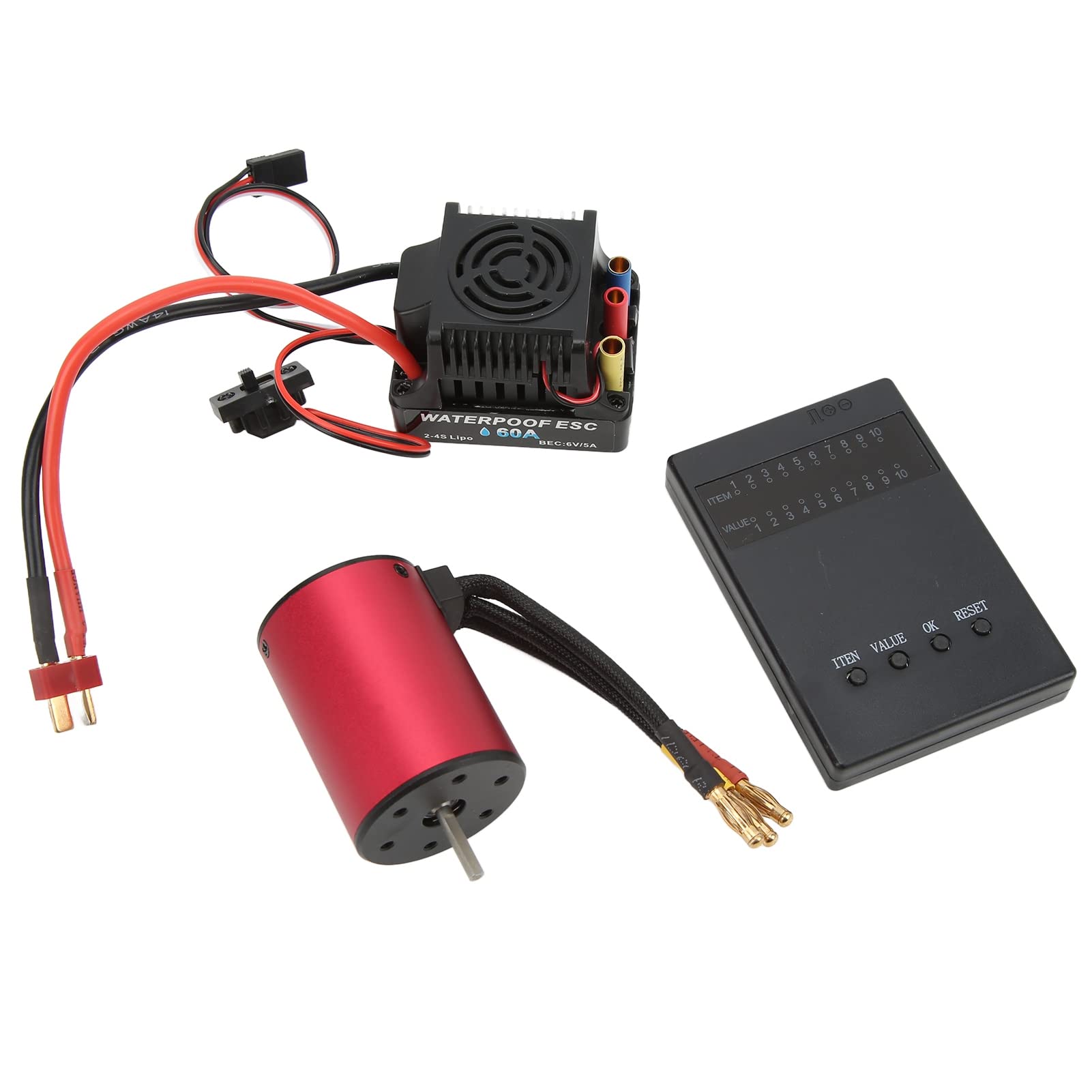 Silnik o wysokim momencie obrotowym, aluminiowy radiator CNC, wodoodporny silnik bezszczotkowy do samochodów RC, S3650 3100KV z płytą programową i zabezpieczeniami
