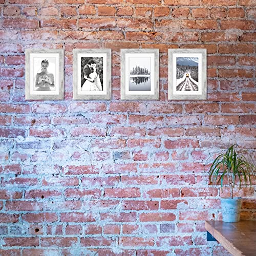 Toforevo 5X7 Picture Frames Set Of 2 Distressed White Wood Grain Photo Frame For Gallery Wall Mounting Or Tabletop Display #TOP5