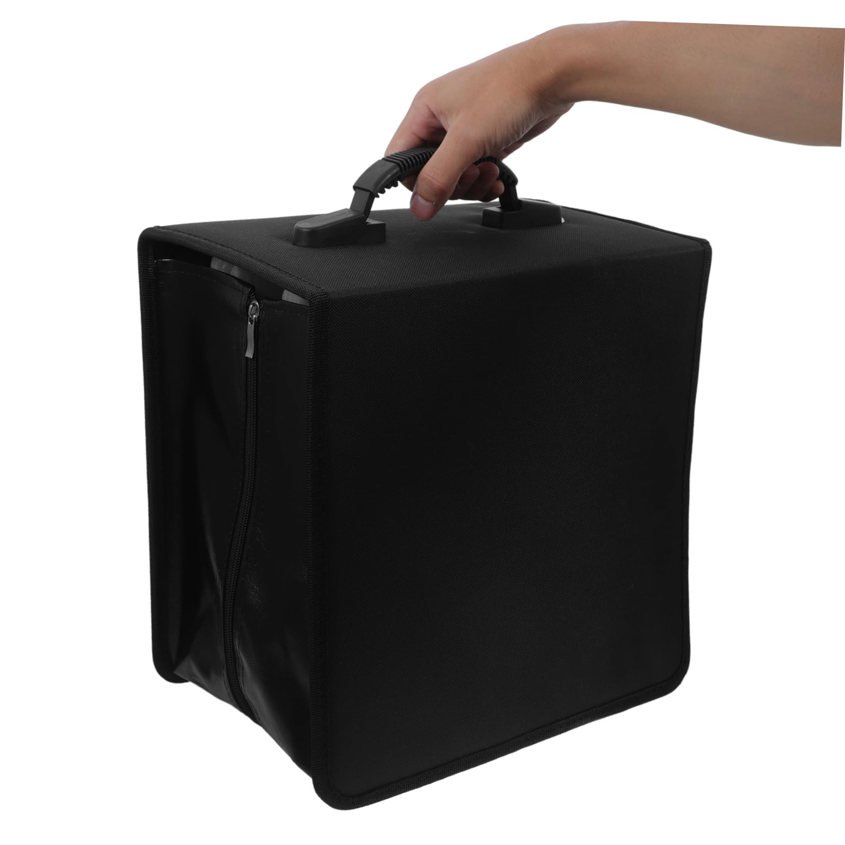GLEAVI Portaoggetti Per Dvd in Pelle Pu Nero Con Maniglia Organizer Per Cd Da Dischi Custodia Porta Cd Per Auto Casa Ufficio e Viaggi