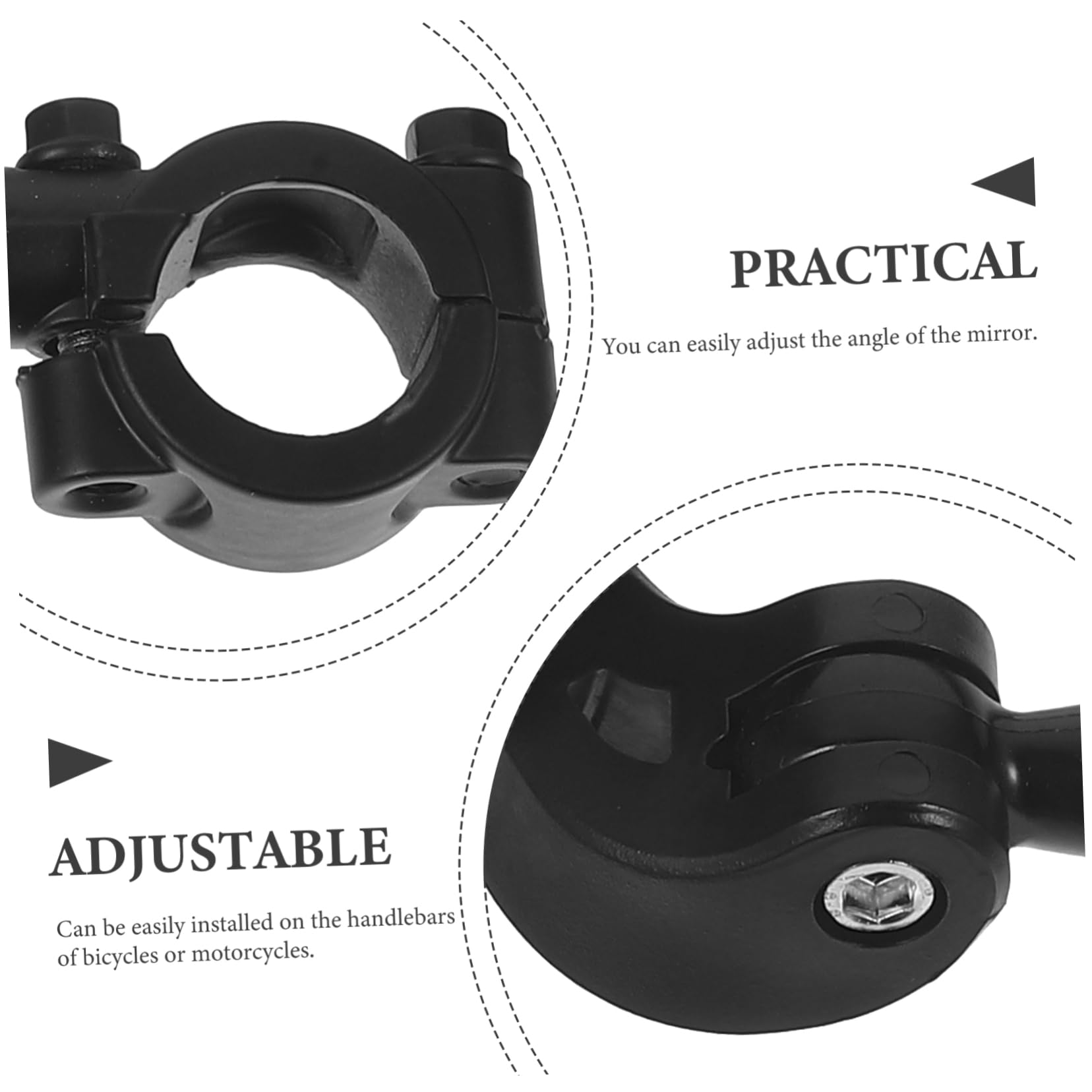 INOOMP Specchietto Retrovisore per Bicicletta Elettrica, 2 Pezzi, Nero, Plastica, Altezza Regolabile, Visione Ampia, Facile Montaggio