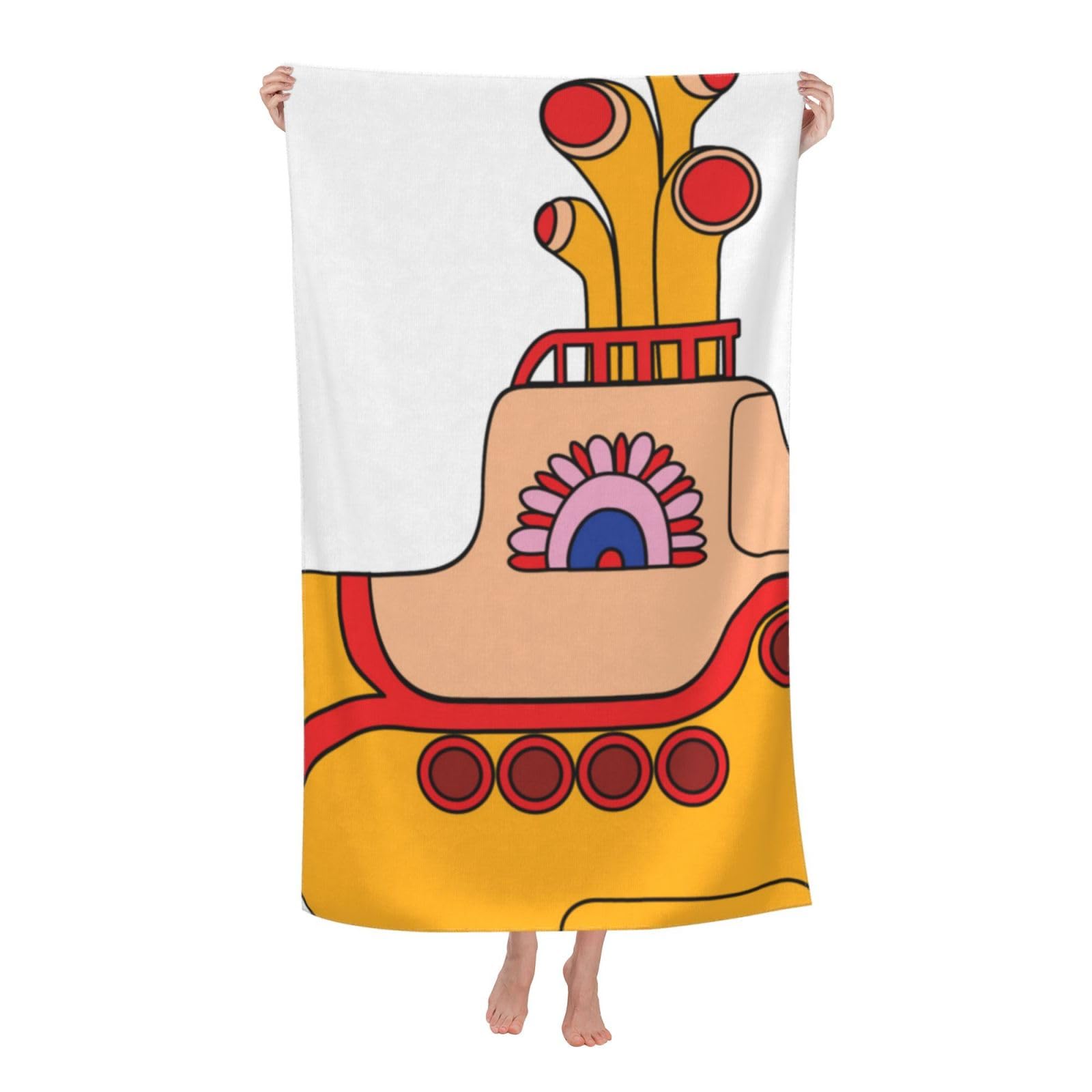 LSRCPD Beach Towel Funny Submarine Microfiber Beach Towels Blanket Oversized Tropical Big Extra Large XL Pool Towels Quick Dry Sandproof for Women Girls Kids