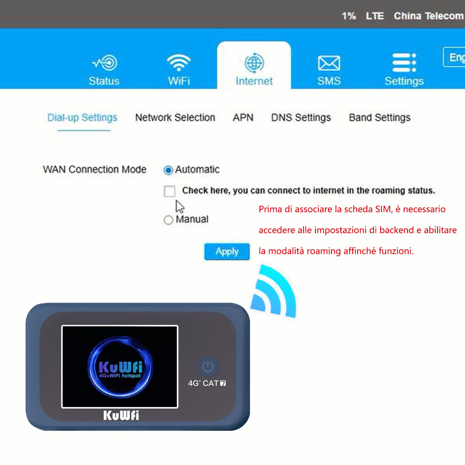 KuWFi Saponetta WiFi con SIM Card, Router WiFi Portatile 4G+ LTE Cat7 300Mbps Download, Hotspot Viaggio per Campeggio e Auto, Batteria 3000mAh per 10 Dispositivi