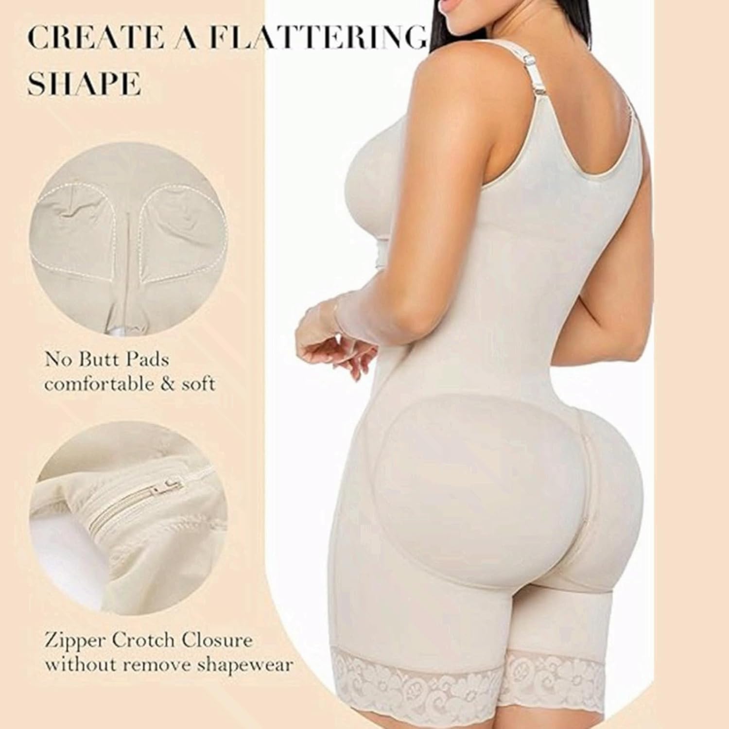 KIRYU Waist Trainer Bodysuit for Women Tummy Control Shapewear V Neck Butt Lifter Full Body Shaper