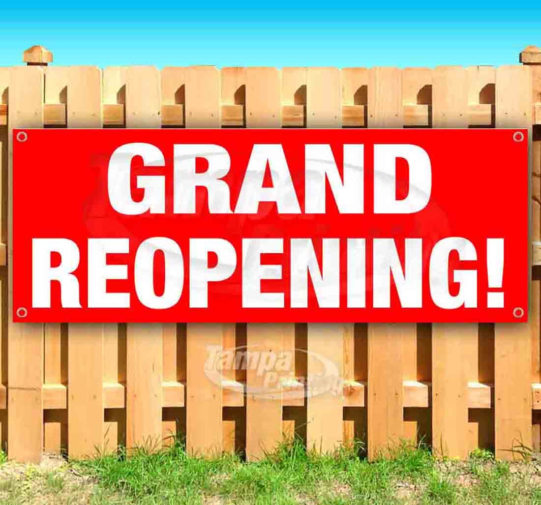 Grand Reopening Banner 13 oz | Non-Fabric | Heavy-Duty Vinyl Single-Sided With Metal Grommets