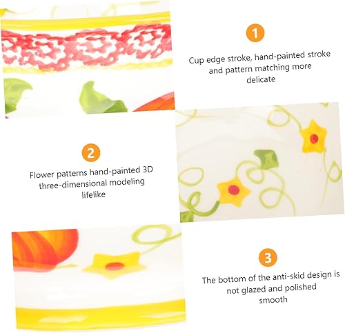 Miniatura 5 de HOMSFOU Juego de vajilla japonesa con tapa hermética, recipiente de caramelo de otoño, cuenco de cerámica para frutas, cuenco de calabaza creativo,