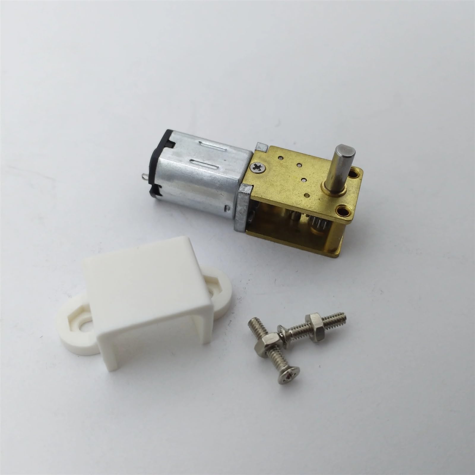 N20 Wurm-Getriebemotor, DC 3 V, 6 V, 12 V, Niedriggeschwindigkeitsreduzierer, 4 U/min bei 381 U/min, elektrisch, 12 Volt, invertiert, 1 Stück (6 V, 68 U/min, Motor mit Halterung)