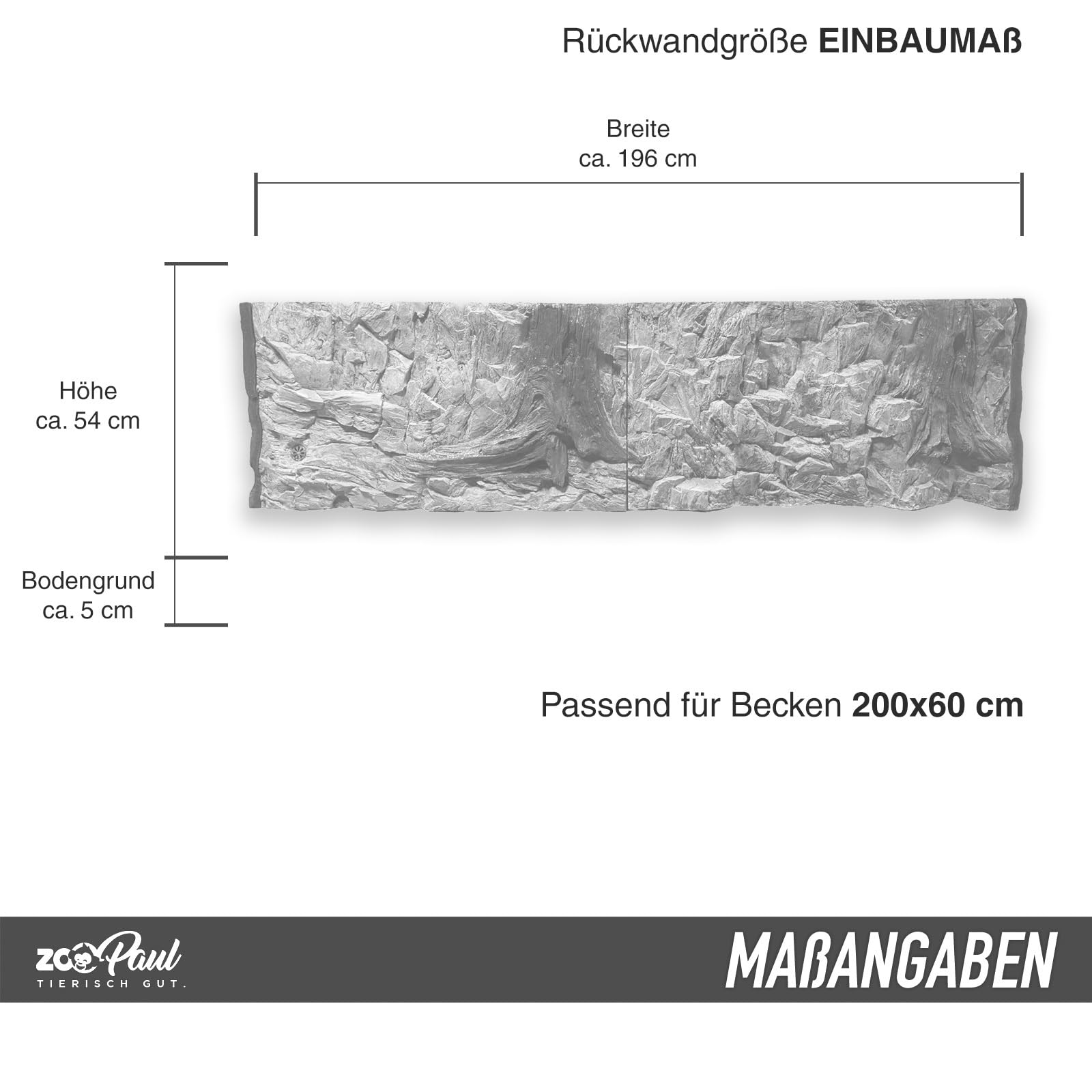ZooPaul Paroi arrière 3D pour aquarium - 200 x 60 cm - Fond de terrarium - Pierre - Structure racine - Amazonas