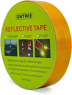 Cinta de Advertencia Reflectante 10 m, Cinta Adhesiva Reflectante de Advertencia, Color Amarillo, para Decoración de Bicicletas y Otocicletas