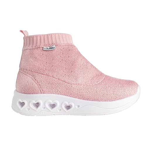 Bota Infantil Molekinha Knit Rosa Claro - 20