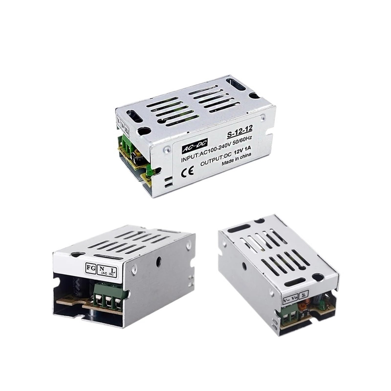 BALYDLUL 1pcs 100-240V AC to DC 12V 1A 12W Switch Power Supply Aluminum House Voltage Converter Electronic Driver for LED Light Strip Lamp Bar