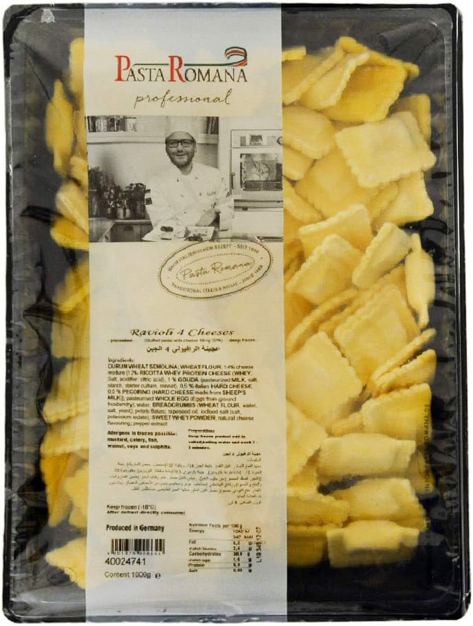 Pasta Romana Ravioli Stuffed with Four Cheeses, Frozen, 1kg