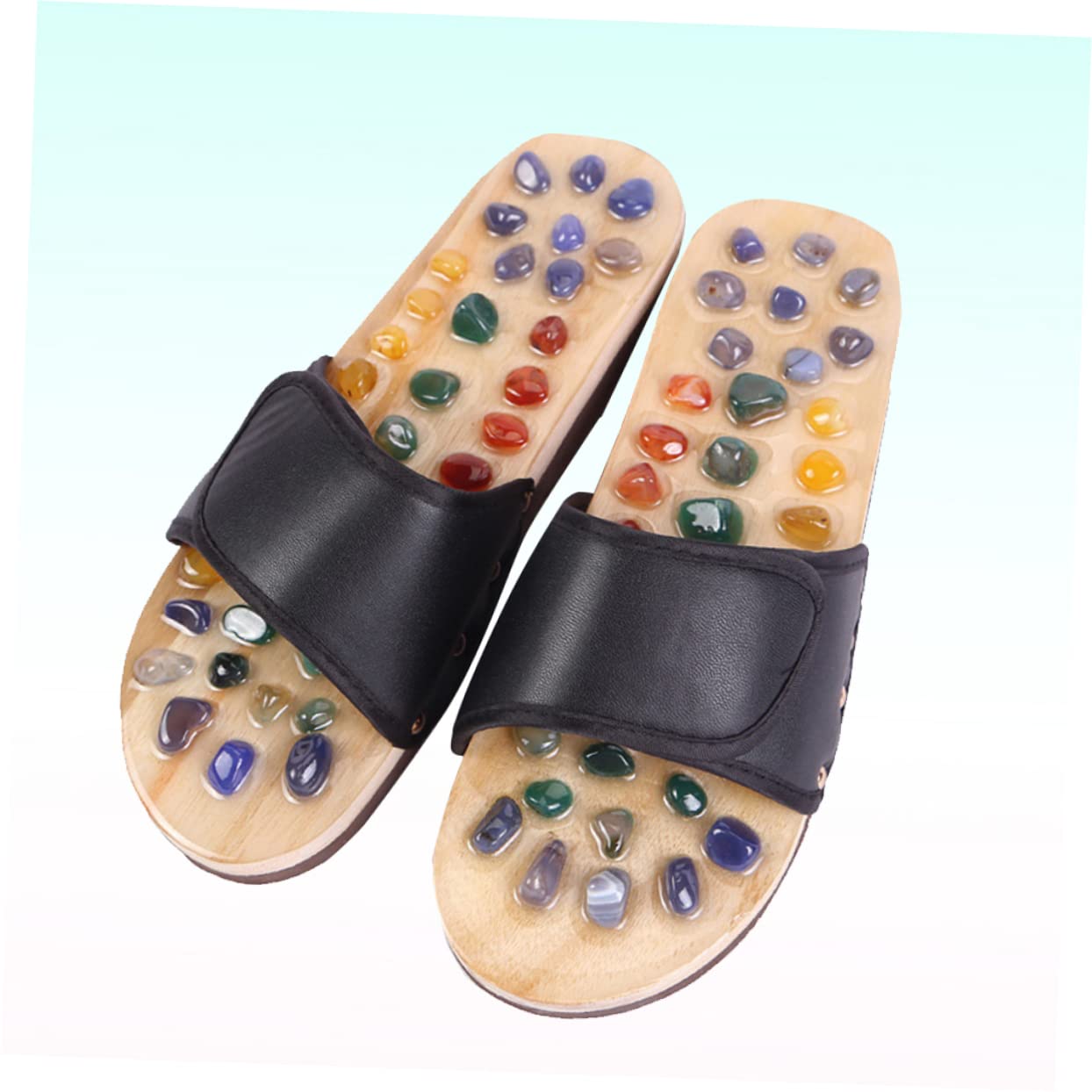 Beavorty Akupunktur Sandalen Massagepantoffeln Fußmassage Schuhe Ergonomisches Design für Füße Entspannung Schwarz Yards