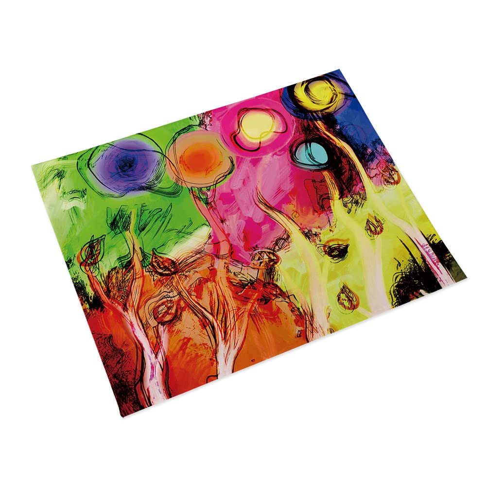 Manteles Individuales Verde Amarillo Rojo Salvamanteles Individuales Algodón Lino Lavable Individuales Mesa Resistente al Calor Bajoplatos Tapetes para Mesa Bajoplatos 30x45cm 6 Pcs