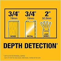 Vista 5 de DEWALT Stud Finder, 3/4”, Locate Framing Studs Efficiently with LED Arrows, Ideal for Wood and Metal, AAA Batteries Included (DW0100)