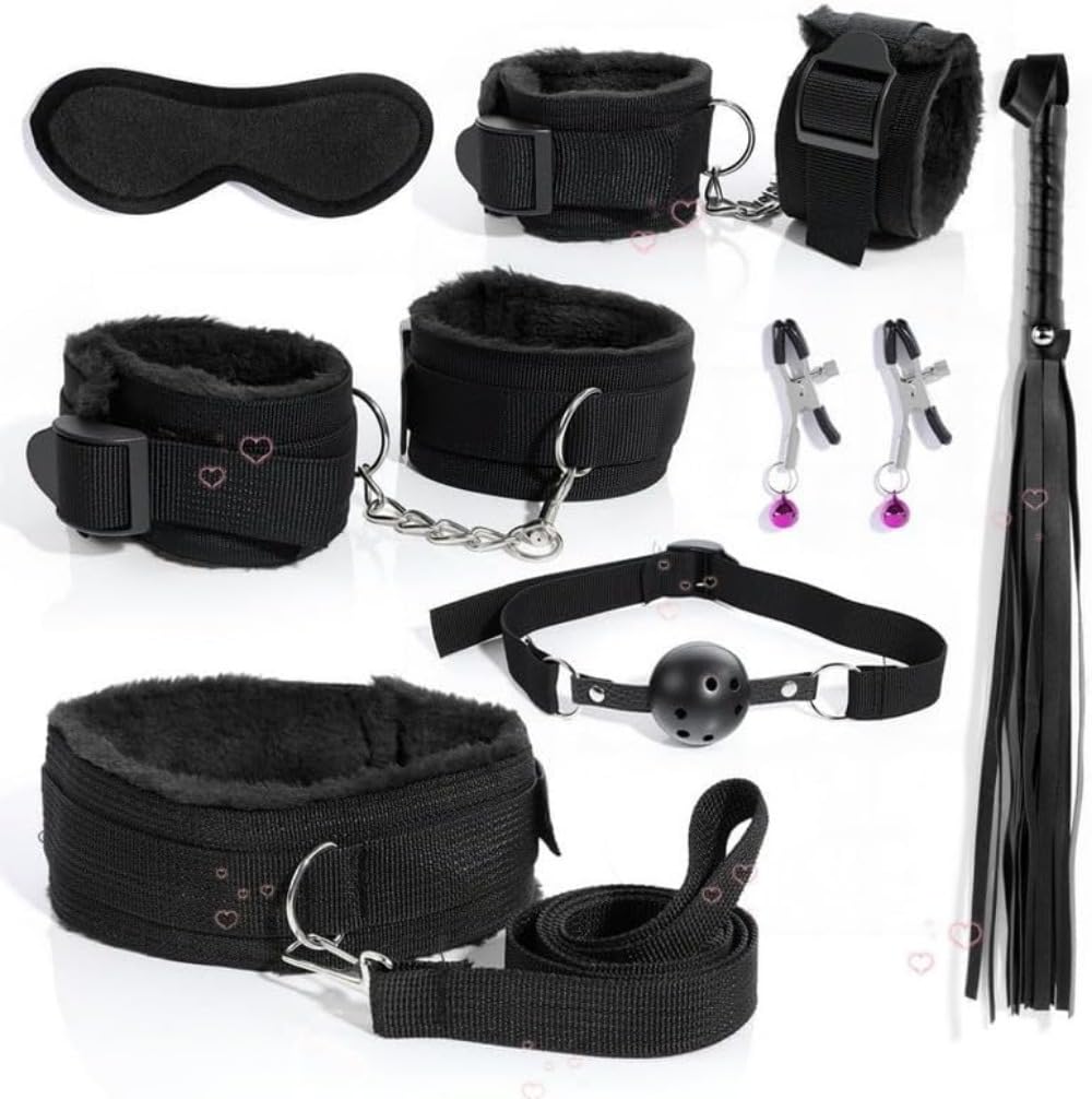 Accesorios deportivos, regalos, set de siete piezas de nailon negro para yoga, ideal para el entrenamiento de tobillos