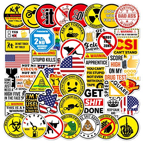 Wsnyy Big 50 PCS Hard Hat Stickers - Tool Box Stickers and Decals - Funny Sticker for Tool Box Helmet Welding Construction Military Ironworker Lineman Electrician-American Patriotic Vinyl Decals