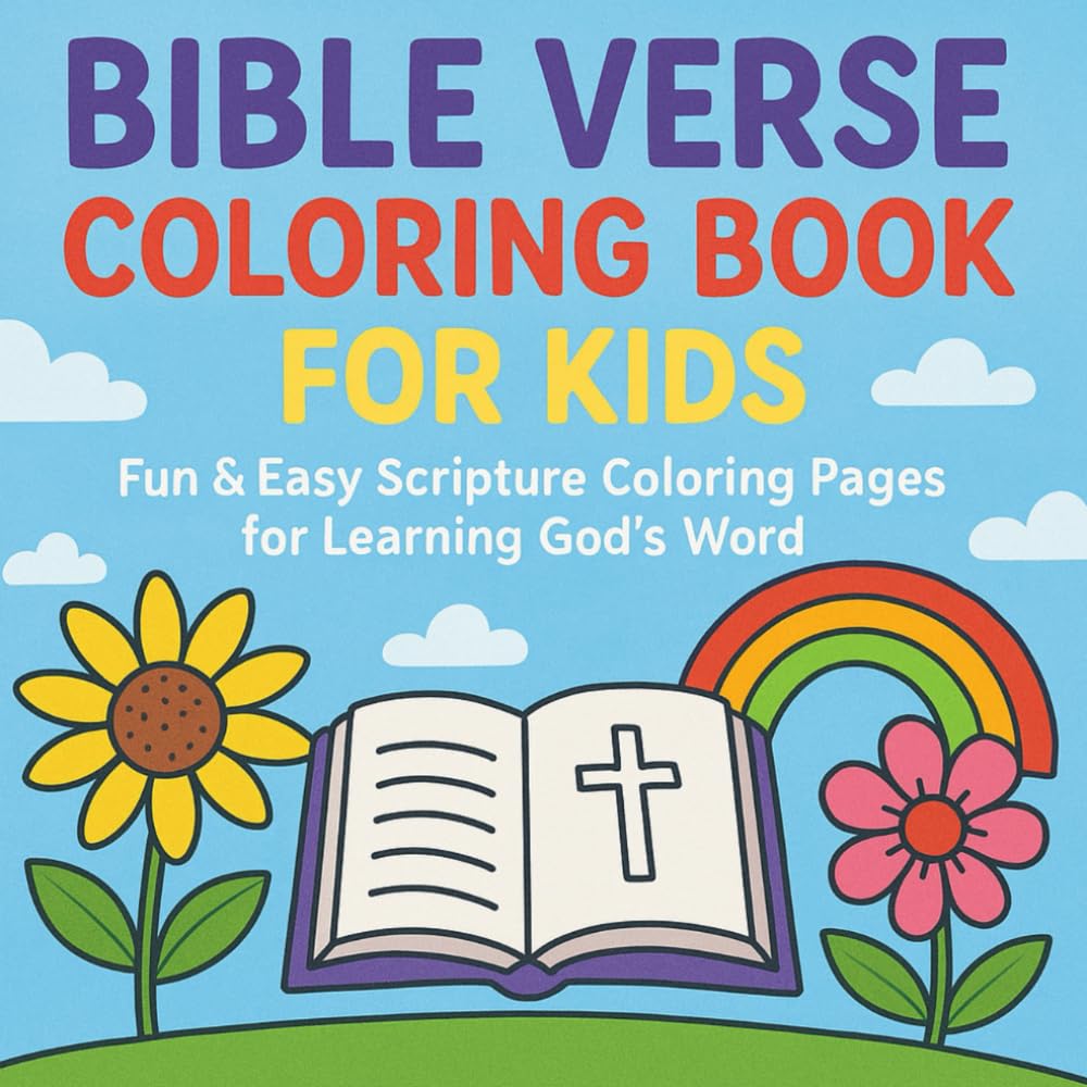 Bible Verse Coloring Book for Kids: Fun & Easy Scripture Coloring Pages for Learning God’s Word: Inspiring Bible Verses with Cute and Simple Illustrations to Help Kids Learn, Color, and Grow in Faith