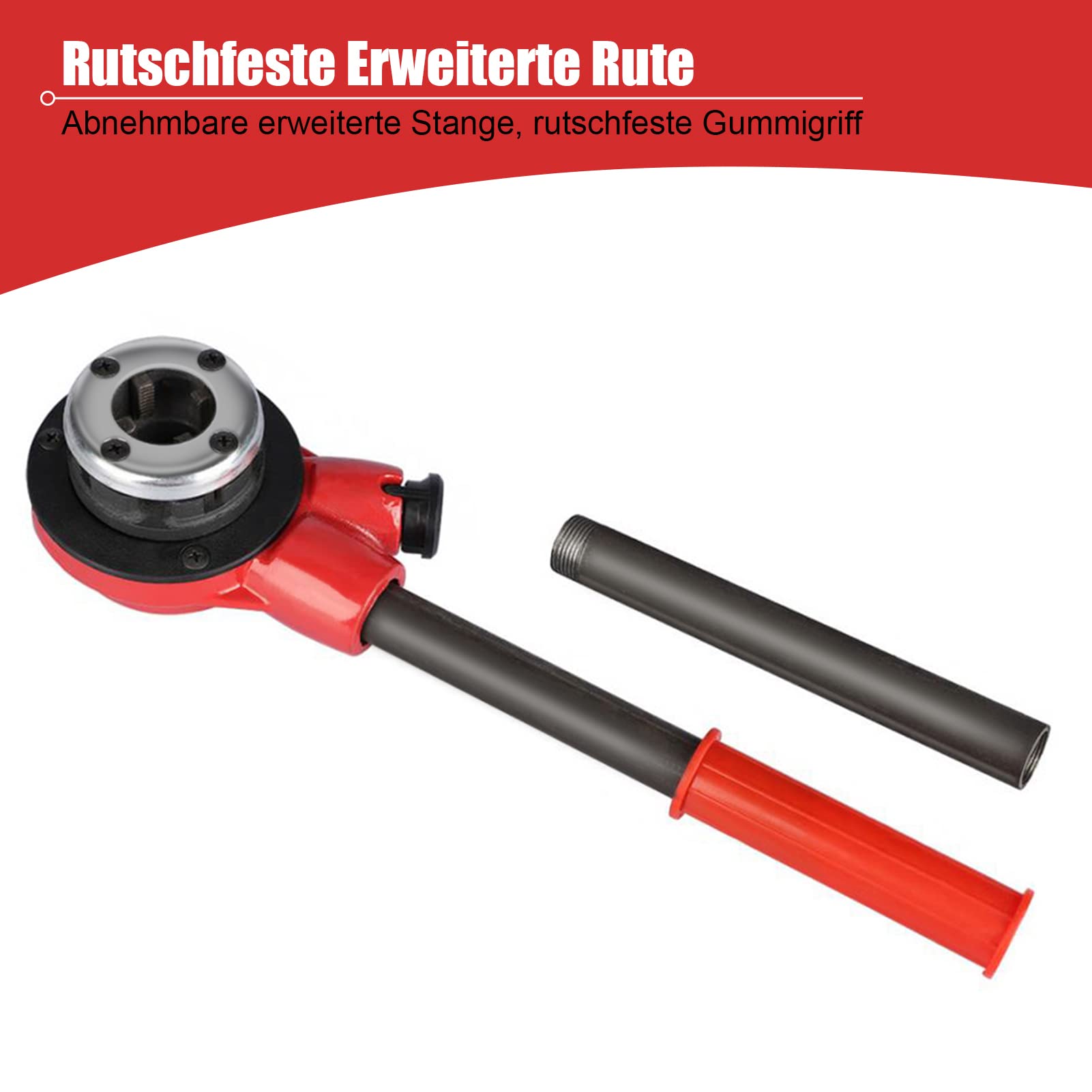Terraja Manual, Juego de Machos de Roscar para Tubo, Kit de Roscas para Mangueras Hidráulicas Manuales de 1/2", 3/4", 1", 1-1/4", Juego de Cadenas de Maleta de Mano para Hidráulicos
