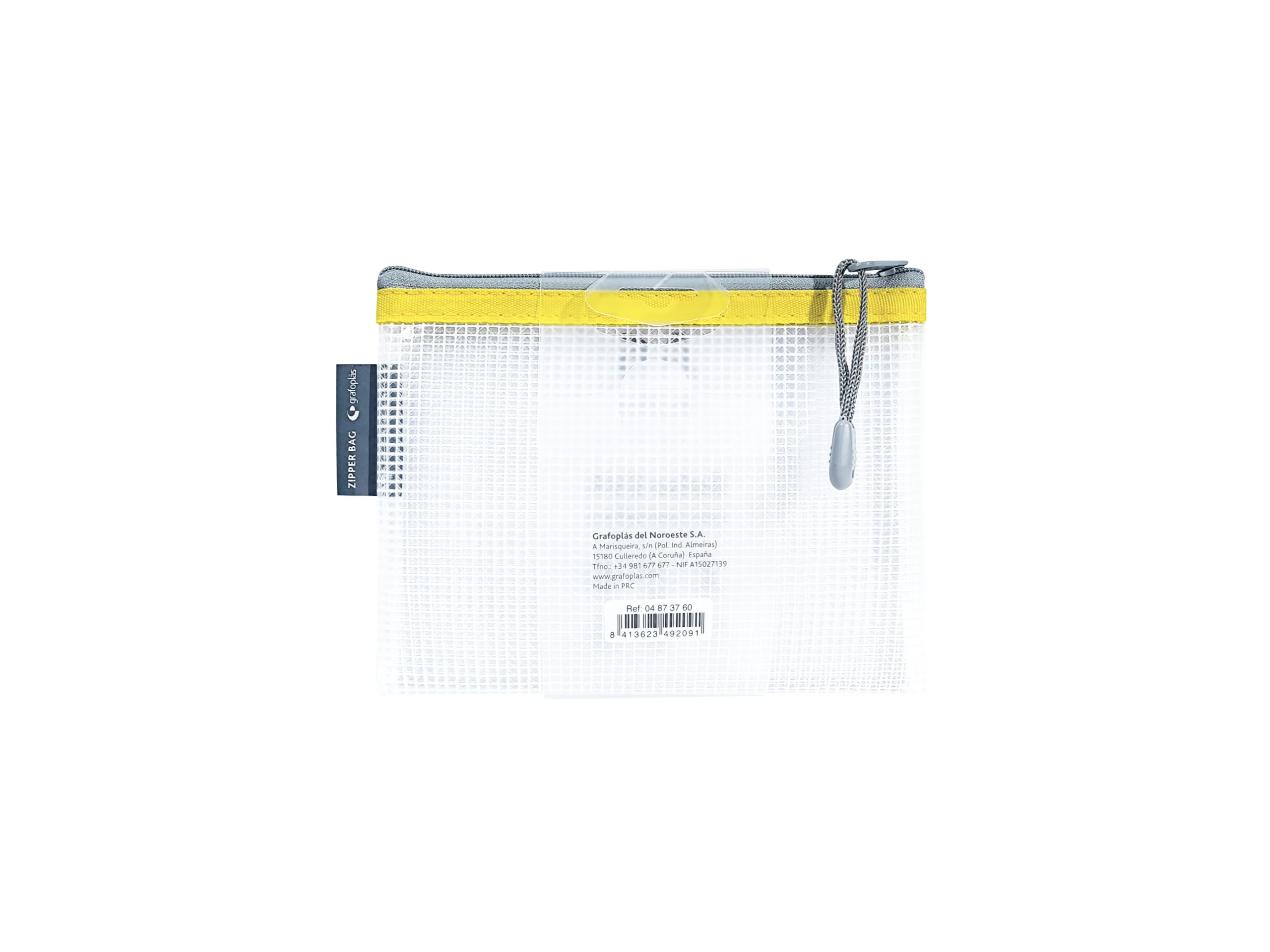 Borsa con cerniera EVA A6 trasparente 17,5 x 12,5 cm gialla