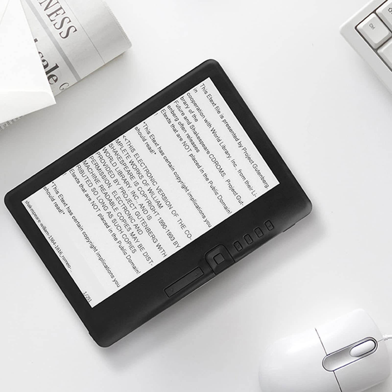 Vikye Lettore di Ebook Portatile da 7 Pollici con Schermo Colorato, Design Impermeabile, Ad Alta velocità, Pulsante Flip Book, Assistente di Lettura, Funzione Segnalibro (Memoria