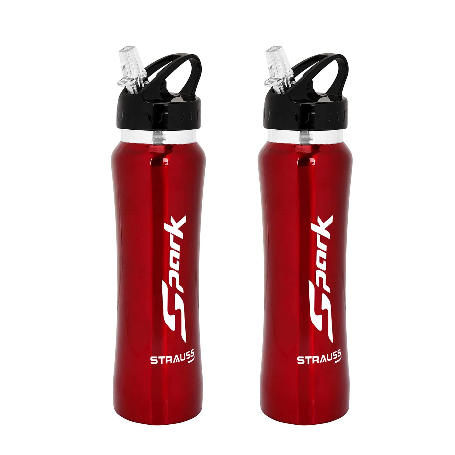 STRAUSS Spark Stainless Steel Water Bottle, Metal Finish | Sipper Bottle | Gym Bottle | Pack of 2(Red) (B0C3RL14N5) Amazon Price History, Amazon Price Tracker